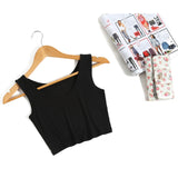 2019 Summer Slim Render Short Top Sexy Women Sleeveless U Croptops Tank Tops Solid Black/White Crop Tops Vest Tube Top 8Color