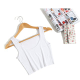 2019 Summer Slim Render Short Top Sexy Women Sleeveless U Croptops Tank Tops Solid Black/White Crop Tops Vest Tube Top 8Color