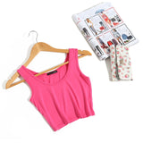 2019 Summer Slim Render Short Top Sexy Women Sleeveless U Croptops Tank Tops Solid Black/White Crop Tops Vest Tube Top 8Color