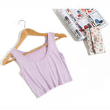 2019 Summer Slim Render Short Top Sexy Women Sleeveless U Croptops Tank Tops Solid Black/White Crop Tops Vest Tube Top 8Color