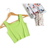 2019 Summer Slim Render Short Top Sexy Women Sleeveless U Croptops Tank Tops Solid Black/White Crop Tops Vest Tube Top 8Color